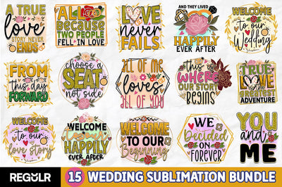 Wedding Sublimation Bundle SVG Regulrcrative 