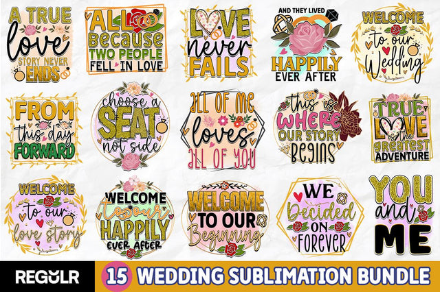 Wedding Sublimation Bundle SVG Regulrcrative 