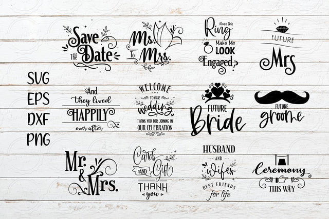 Wedding SVG Bundle, 12 Designs SVG SmmrDesign 