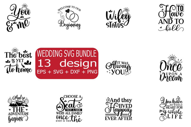 Wedding SVG bundle 13 design SVG svgteam 