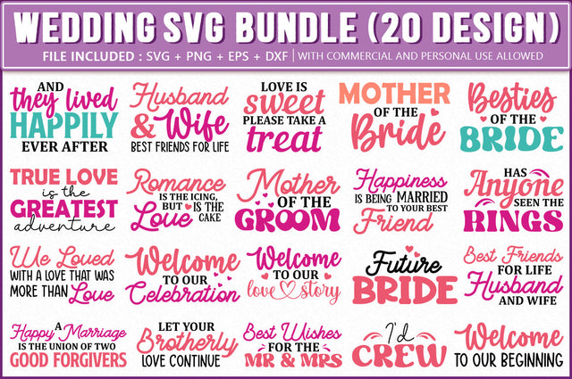 Wedding SVG Bundle, 20 Designs SVG Shetara Begum 