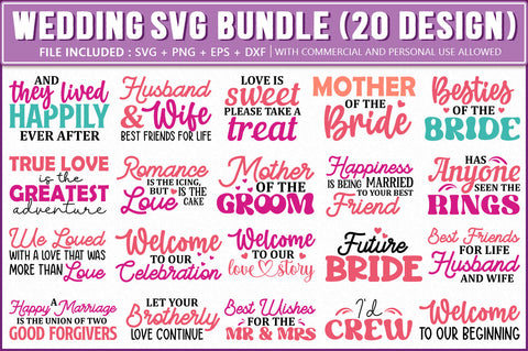 Wedding SVG Bundle, 20 Designs SVG Shetara Begum 