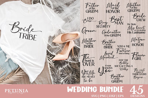 Wedding SVG Bundle | Bride and Groom SVG SVG Petunia Digital Design 