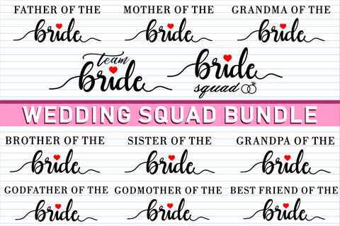 Wedding Svg Bundle, Bride Squad Svg, Wedding Sign Svg Files SVG D2PUTRI, SVG BUNDLE, SUBLIMATION BUNDLE, T SHIRT DESIGNS BUNDLE 