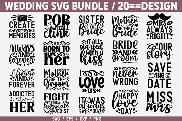 Wedding-SVG-Bundle Cut File SVG akazaddesign 