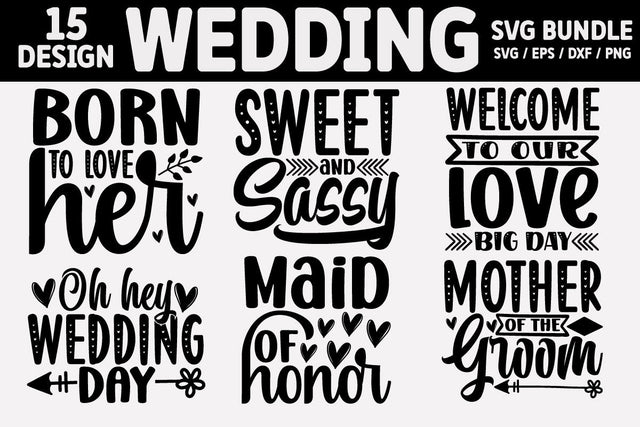 Wedding SVG Bundle Cut File SVG akazaddesign 