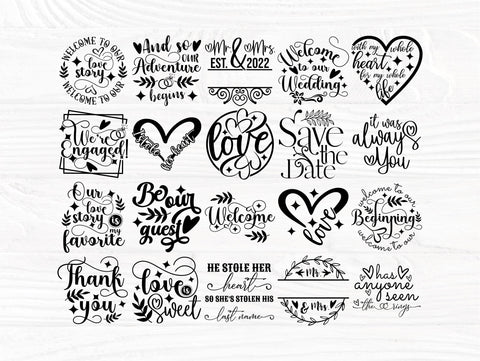 Wedding SVG Bundle, Mr and Mrs Svg, Bridesmaid Svg SVG TonisArtStudio 