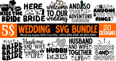 Wedding Svg Bundle Sublimation Bundle,Wedding Svg Bundle, Wedding svg, Bride Svg, Wedding Saying, Wedding Sign, Groom Svg, Wedding Quote, Rustic Wedding, Bride Groom Svg, Svg,Png SVG BlackCatsMedia 