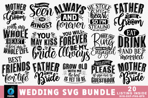 Wedding SVG Bundle SVG fokiira 