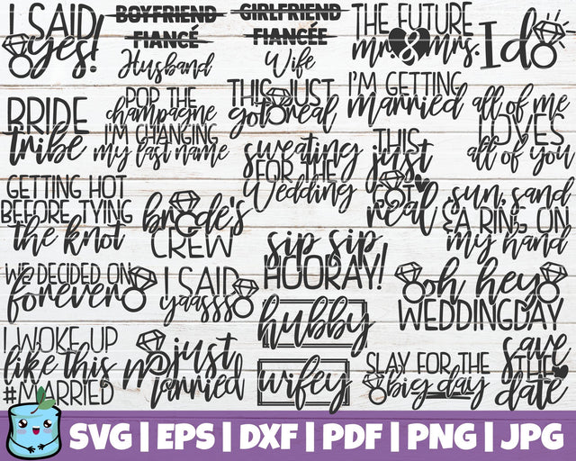 Wedding SVG Bundle SVG MintyMarshmallows 