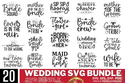 Wedding SVG Bundle SVG Regulrcrative 