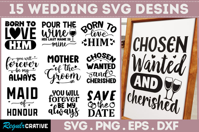 Wedding SVG Bundle SVG Regulrcrative 