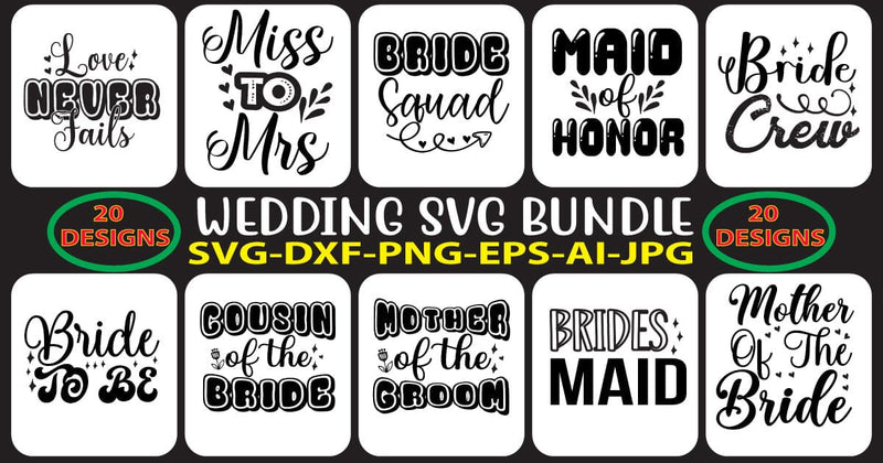 Wedding SVG Bundle SVG Syaman 