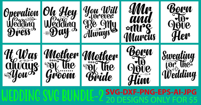 Wedding SVG Bundle SVG Syaman 