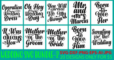 Wedding SVG Bundle SVG Syaman 