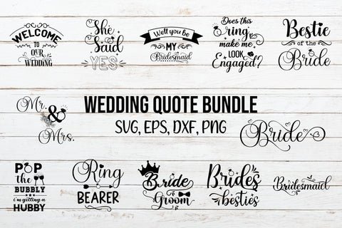Wedding SVG Bundle v02, 12 Designs SVG SmmrDesign 