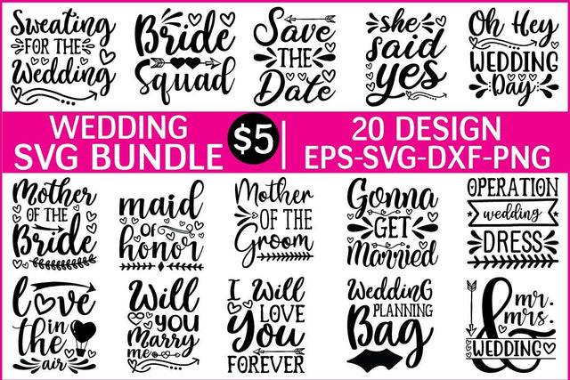 wedding svg bundle vol 1 SVG buydesign 