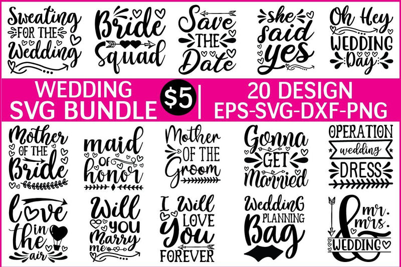 wedding svg bundle vol 1 SVG buydesign 