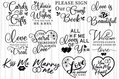 Wedding SVG Bundle, Wedding Sign Bundle SVG D2PUTRI, SVG BUNDLE, SUBLIMATION BUNDLE, T SHIRT DESIGNS BUNDLE 
