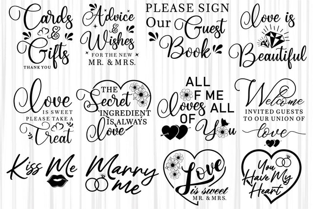 Wedding SVG Bundle, Wedding Sign Bundle SVG D2PUTRI, SVG BUNDLE, SUBLIMATION BUNDLE, T SHIRT DESIGNS BUNDLE 