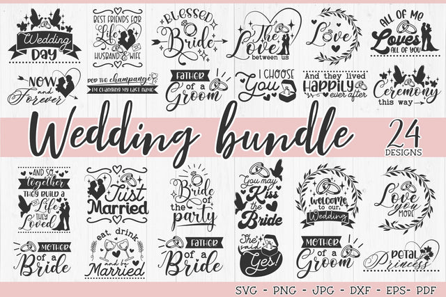 Wedding SVG Bundle | Wedding Sign Bundle SVG TatiStudio 