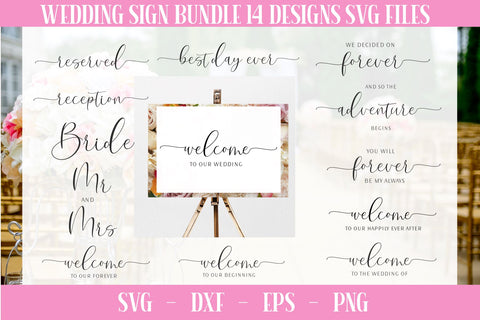 Wedding SVG Bundle, Wedding Sign Bundle, welcome wedding svg SVG Chamsae Studio 