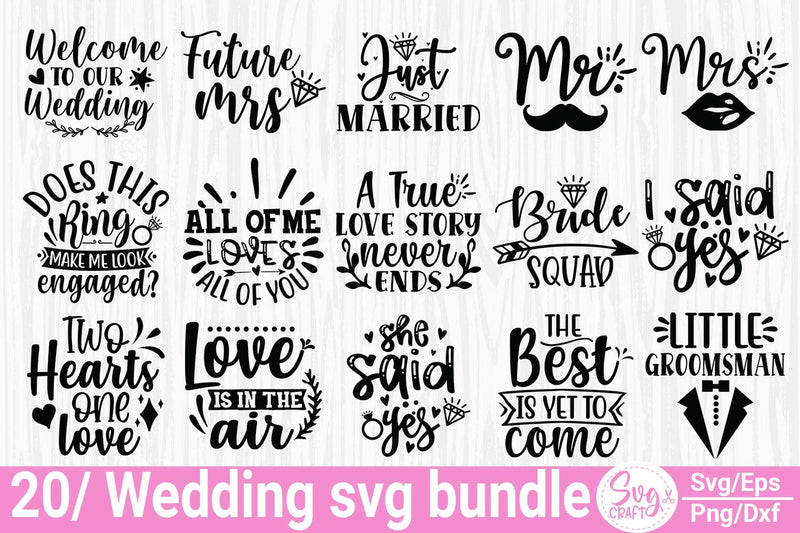 Wedding Svg Bundle, Wedding svg, Bride Svg, Wedding Saying, Wedding ...