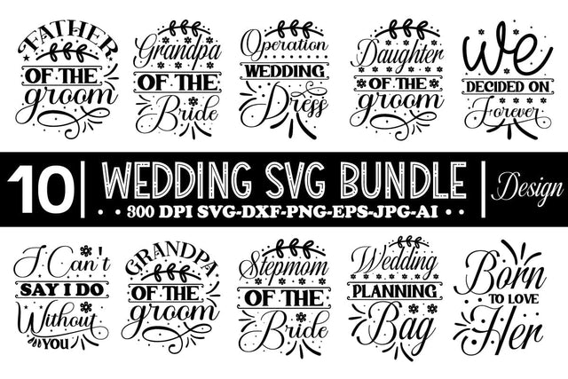 Wedding Svg Bundle,Bride svg, Groom svg, Bridal Party svg, SVG designmaster24 