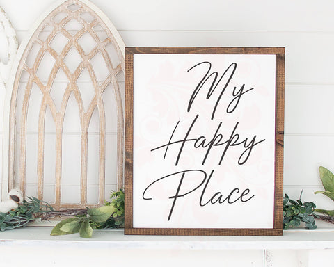 Wedding SVG cut file, My Happy Place SVG Quote, Handwritten Digital Art, Graphic Designs, Primitive wood sign svg, Farmhouse Printable PNG, Cricut, Instant download, Digital Download, Master Bedroom Sign digital designs, Entryway Home Decor SVG Farmstone Studio Designs 