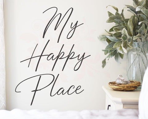 Wedding SVG cut file, My Happy Place SVG Quote, Handwritten Digital Art, Graphic Designs, Primitive wood sign svg, Farmhouse Printable PNG, Cricut, Instant download, Digital Download, Master Bedroom Sign digital designs, Entryway Home Decor SVG Farmstone Studio Designs 