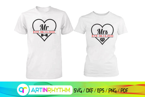 wedding svg, MR and MRS SVG Artinrhythm shop 
