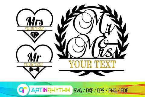 wedding svg, MR and MRS SVG Artinrhythm shop 