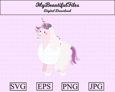 wedding unicorn - animal SVG MyBeautifulFiles 