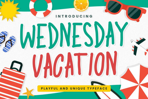 Wednesday Vacation - Playful Display Font Font Kotak Kuning Studio 