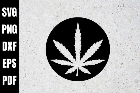 Weed Cannabis Leaf Round SVG Design SVG Digital Clipart Deals 