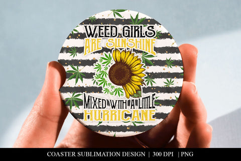 Weed Car Coaster | Sunshine Mixed With A Little Hurricane Sublimation BijouBay 