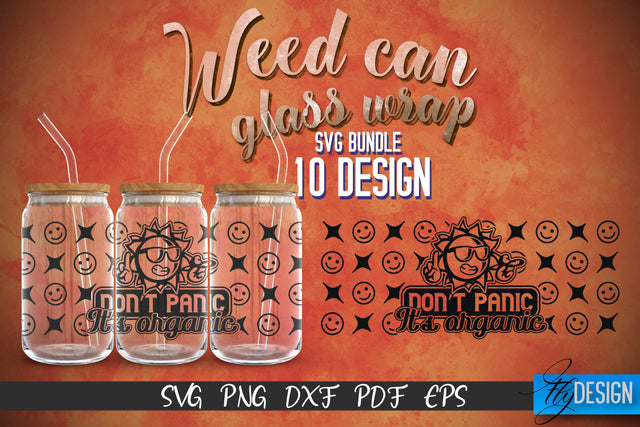 Weed Glass Can Wrap SVG | Beer Can Glass Wrap SVG Fly Design 