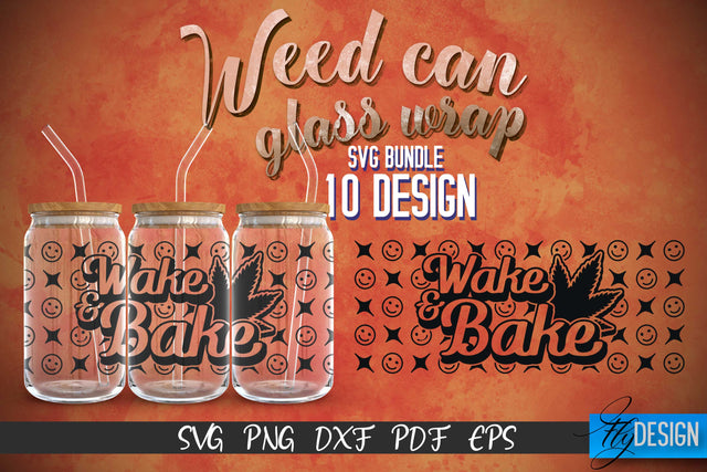 Weed Glass Can Wrap SVG | Beer Can Glass Wrap SVG Fly Design 