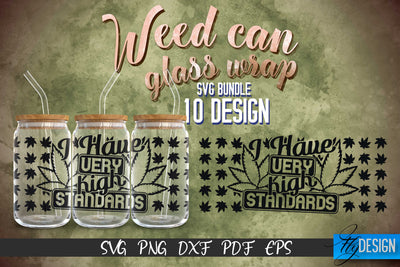 Weed Glass Can Wrap SVG | Beer Can Glass Wrap SVG Fly Design 