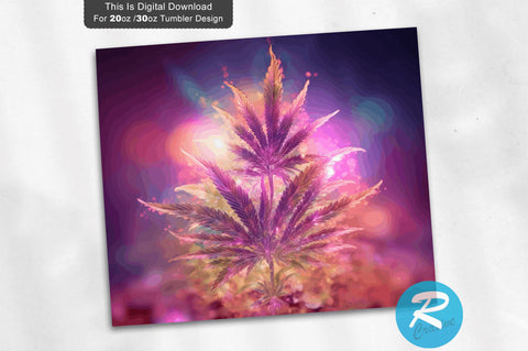 Weed Purple Flower 20 oz / 30 oz Tumbler PNG Sublimation Regulrcrative 