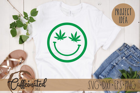 Weed Smiley Face svg SVG Caffeinated SVGs 