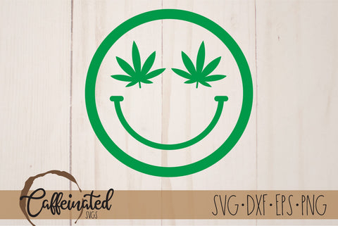 Weed Smiley Face svg SVG Caffeinated SVGs 