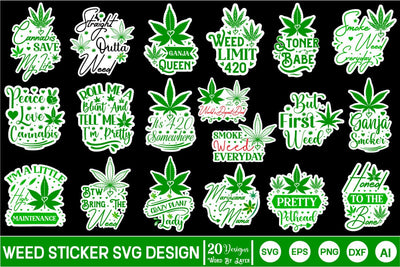 Weed Sticker SVG Bundle SVG SVGs,Quotes and Sayings,Food & Drink,On Sale, Print & Cut SVG DesignPlante 503 