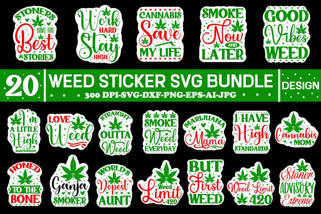 Weed Sticker Svg Bundle, Weed Svg Bundle SVG designmaster24 