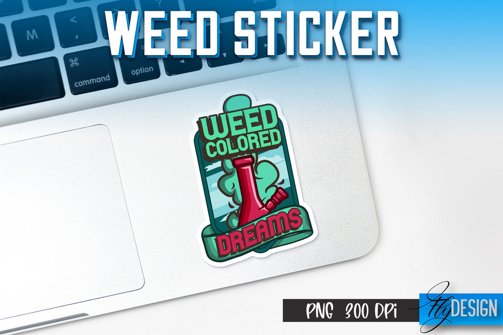 Weed Stickers Sublimation | Marijuana PNG | Happy Design - So Fontsy