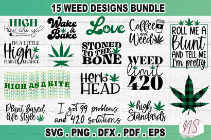 Weed SVG Bundle, Marijuana SVG Bundle, Cannabis svg, Smoke weed svg, High svg, Rolling tray svg, Blunt svg, Cut File Cricut, Silhouette SVG NS Arts Shop 