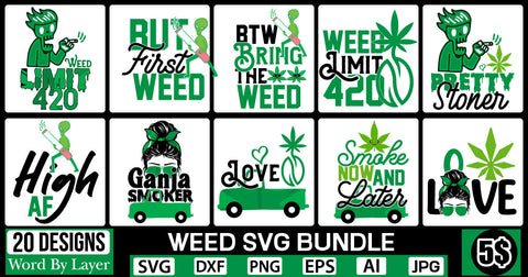 Weed Svg Bundle SVG Cut File SVG DesignPlante 503 