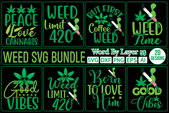 Weed Svg Bundle,SVGs,quotes-and-sayings,food-drink,mini-bundles,print-cut,on-sale, SVG DesignPlante 503 