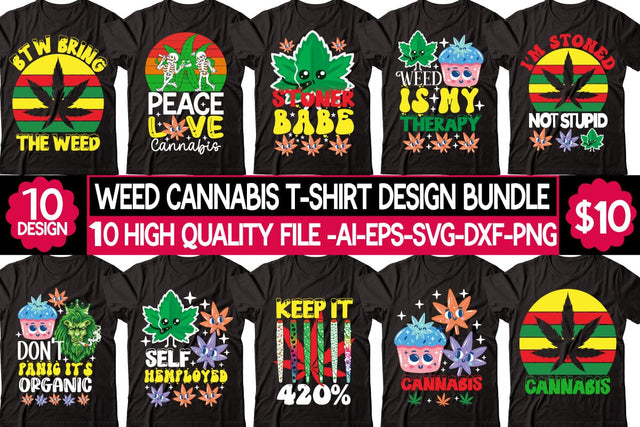 Weed t-shirt bundle SVG designmaster24 