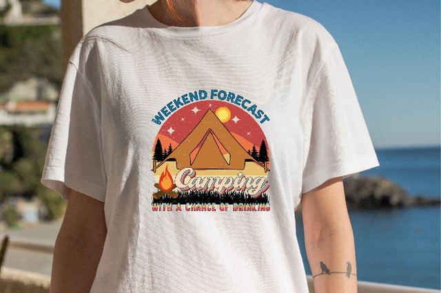 Weekend forecast camping with a chance of drinking Sublimation SVGArt 